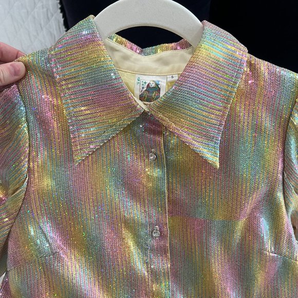 Queen of Sparkles Gold Mini Sequin Collar Dress - Picture 4 of 9